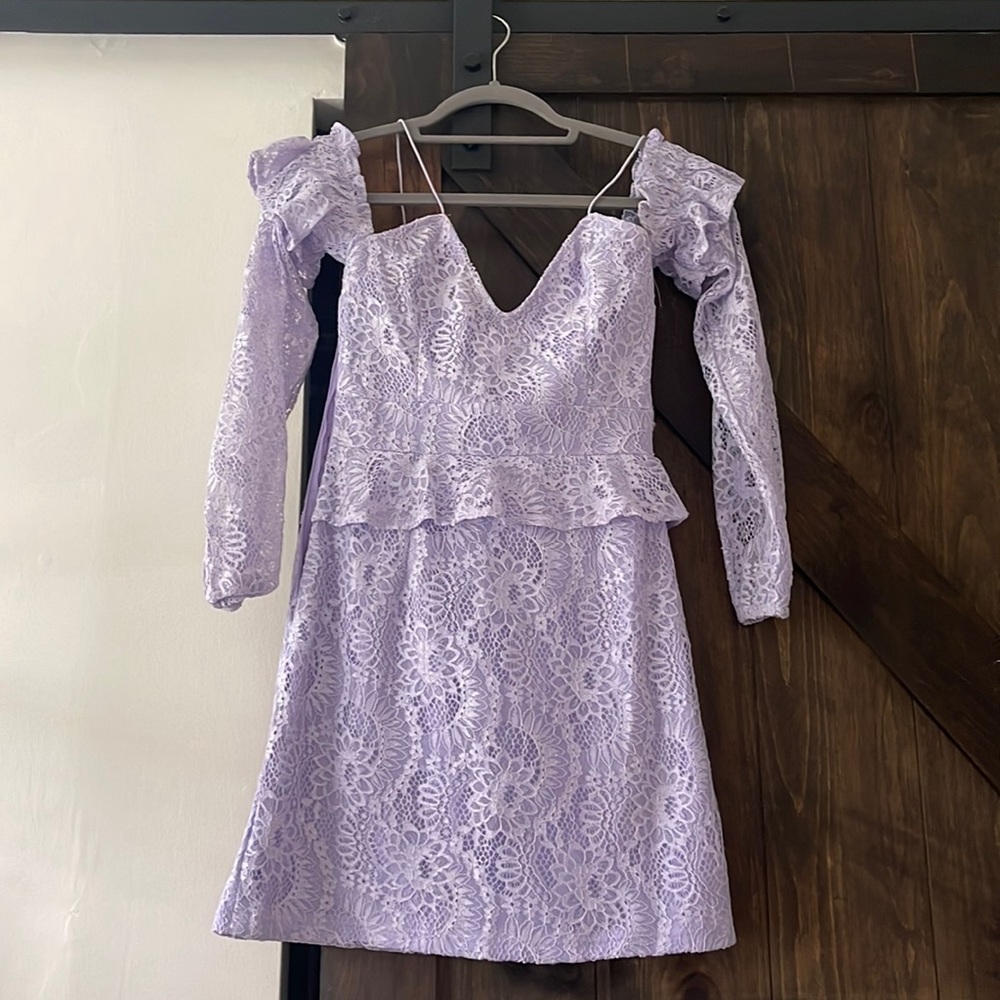Elegant purple lace dress